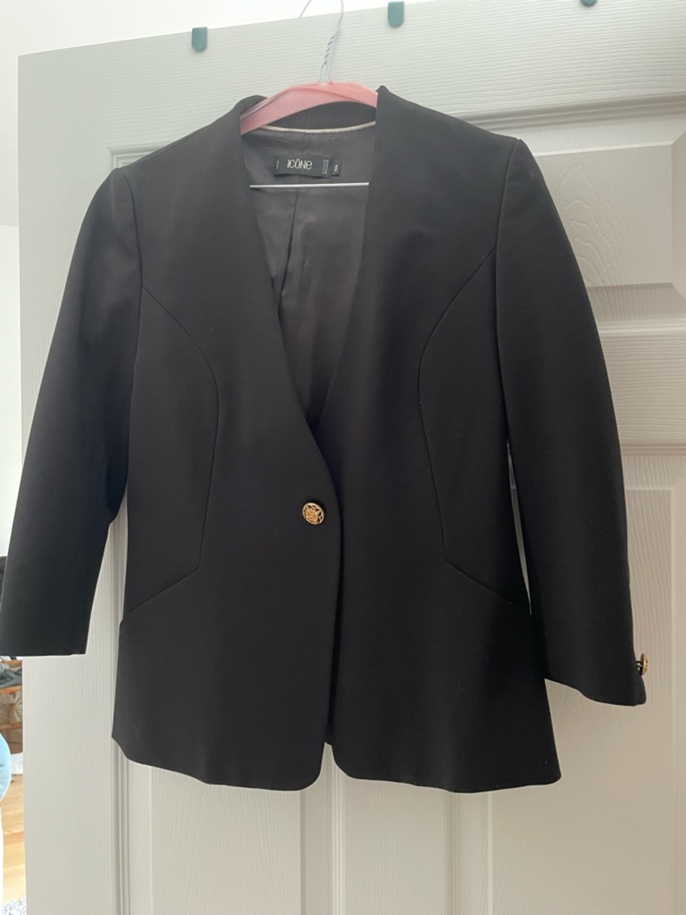 Black Single-Button Tailored Blazer